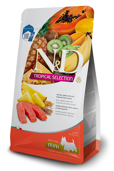 N&D Tropical Dog Adult Mini със сьомга, 1.5 кг