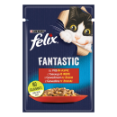 FELIX Fantastic пауч за котки с говеждо в желе, 85 г