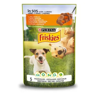 FRISKIES Adult Dog с пиле и морков, 85 г