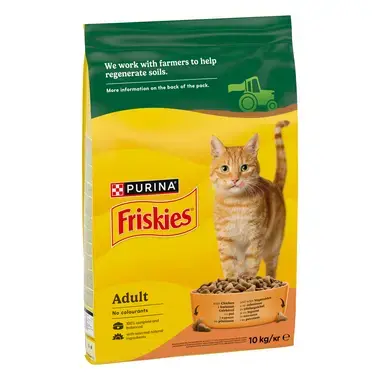 Friskies Adult храна за котки с пиле и зеленчуци, 10 кг