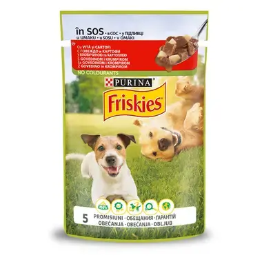 Friskies Adult храна за кучета с говеждо и картоф, 100 г