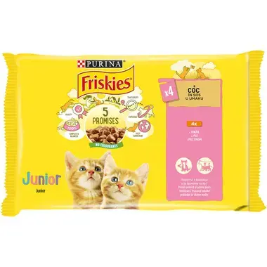 Friskies Junior с пиле, 4x85 г