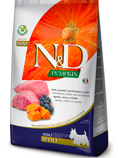 N&D Pumpkin Dog Adult Mini с агнешко и боровинки, 800 г
