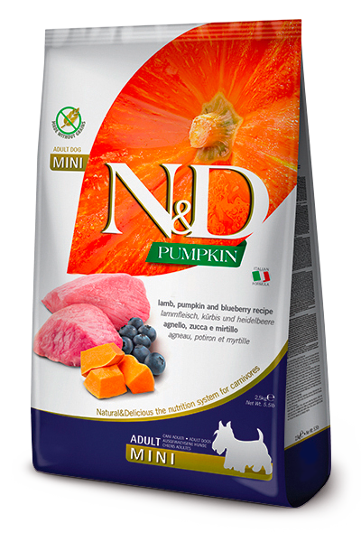 N&D Pumpkin Dog Adult Mini с агнешко и боровинки, 800 г