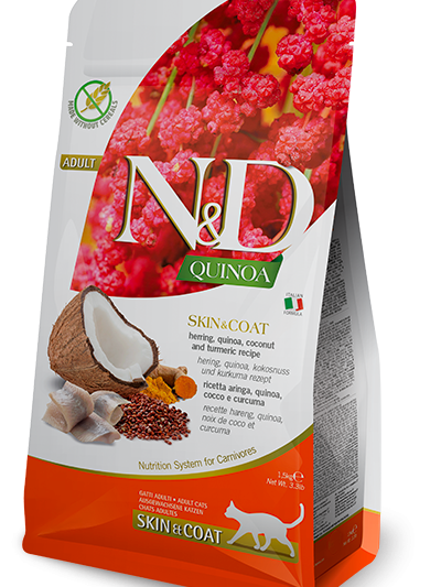 N&D Cat Quinoa Skin & Coat с херинга, 300 г