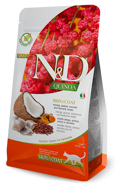 N&D Cat Quinoa Skin & Coat с херинга, 300 г
