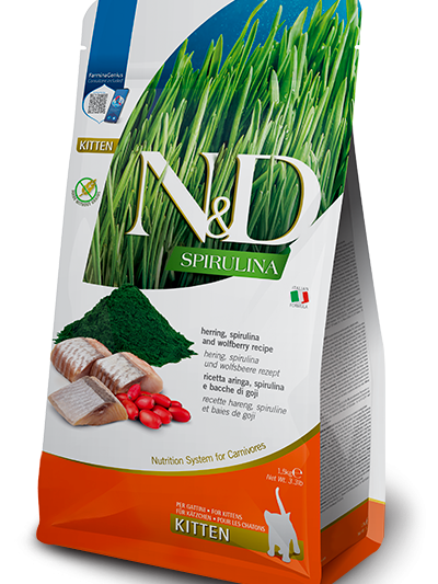 N&D Cat Spirulina Kitten с херинга, 1.5 кг
