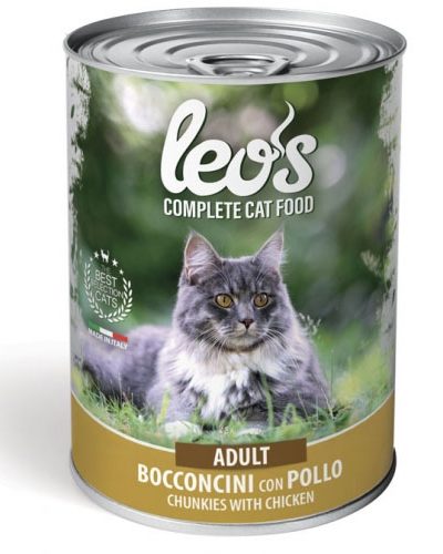 LEOS Adult хапки за котки с пилешко, 415 г