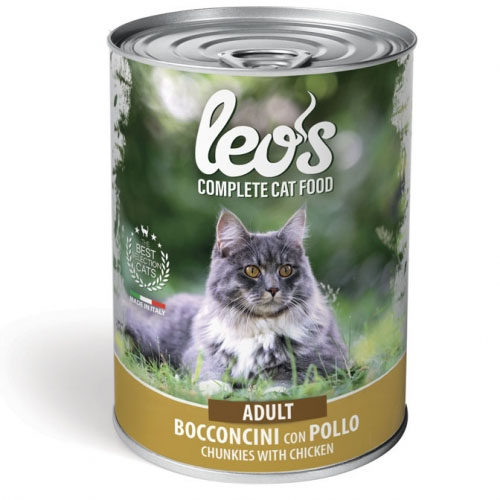 LEOS Adult хапки за котки с пилешко, 415 г