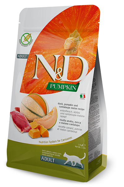 N&D Pumpkin Cat Adult с патица, тиква и пъпеш, 300 г