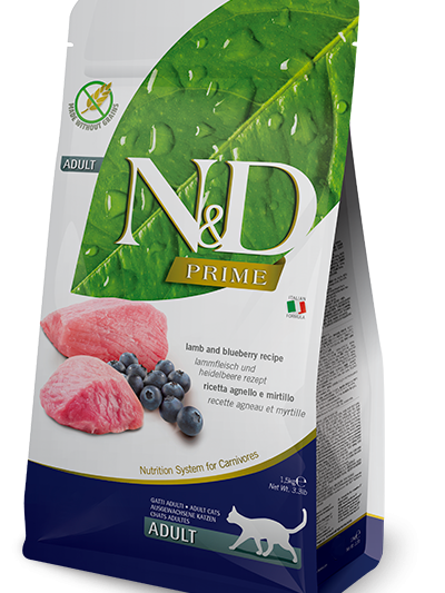 N&D Prime Cat Adult с агне и боровинки, 300 г