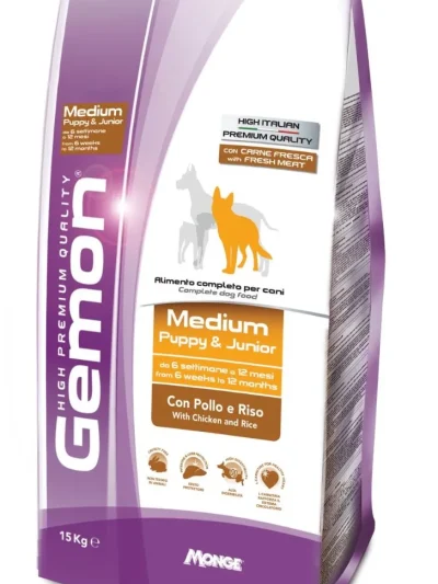 Gemon Dog Junior с пиле за подрастващи кучета от всички породи, 20 кг