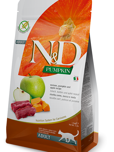 N&D Cat Adult Pumpkin с еленово месо, тиква и ябълка, 5 кг