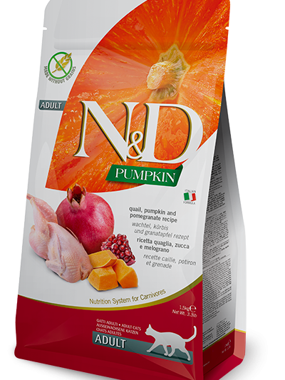N&D Pumpkin Adult за котки с пъдпъдък и нар, 1.5 кг