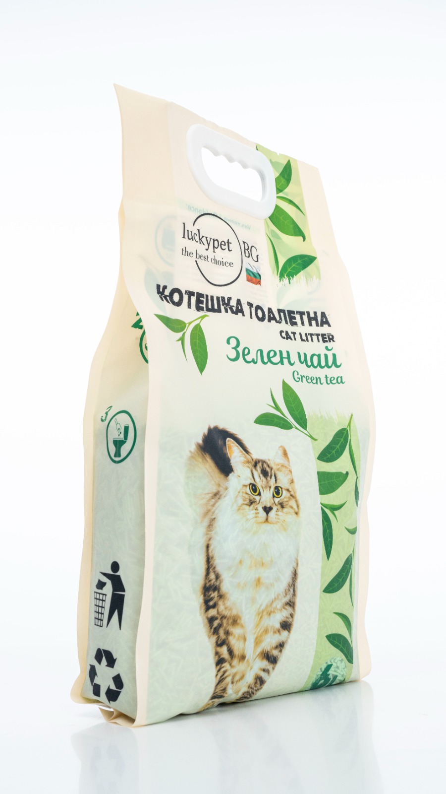 LuckyPet биоразградима котешка тоалетна със зелен чай, 6 л - Image 2