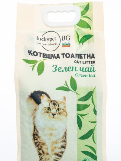 LuckyPet биоразградима котешка тоалетна със зелен чай, 6 л