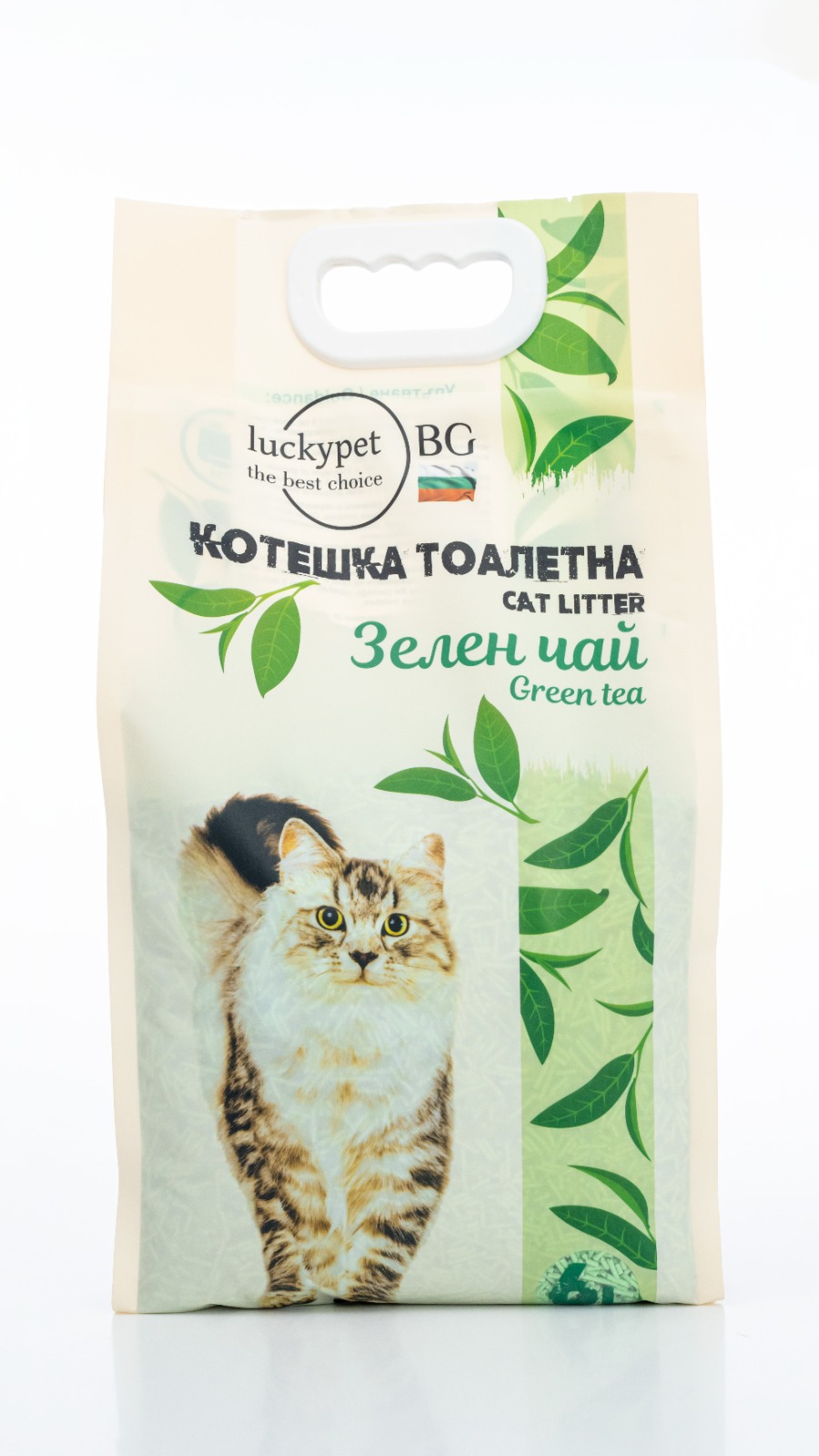 LuckyPet биоразградима котешка тоалетна със зелен чай, 6 л