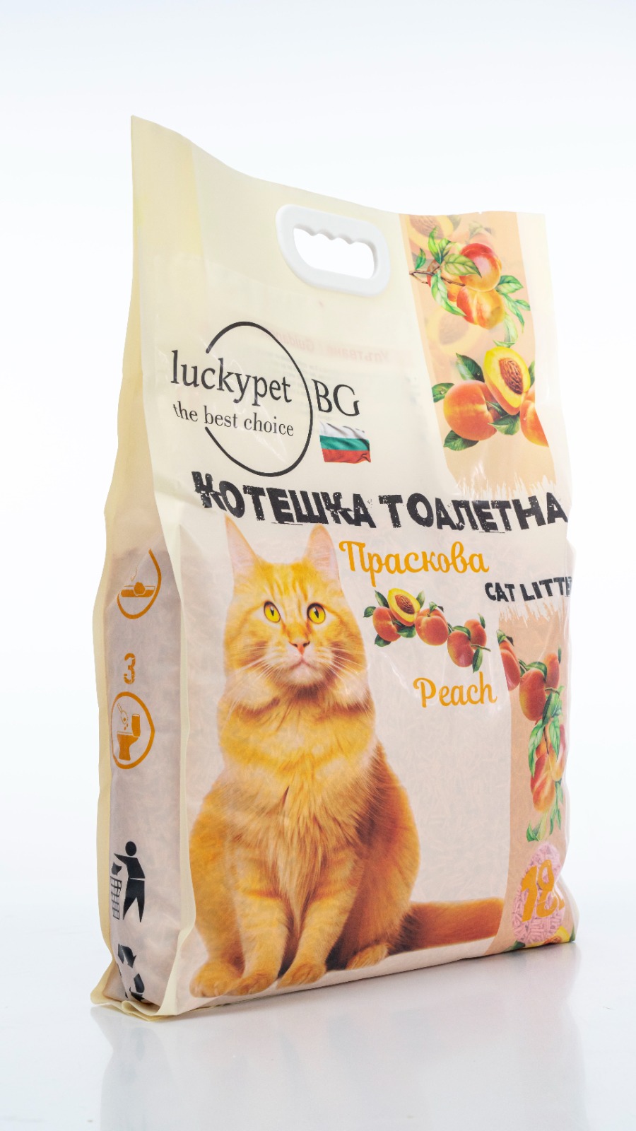 LuckyPet биоразградима котешка тоалетна с праскова, 18 л - Image 2