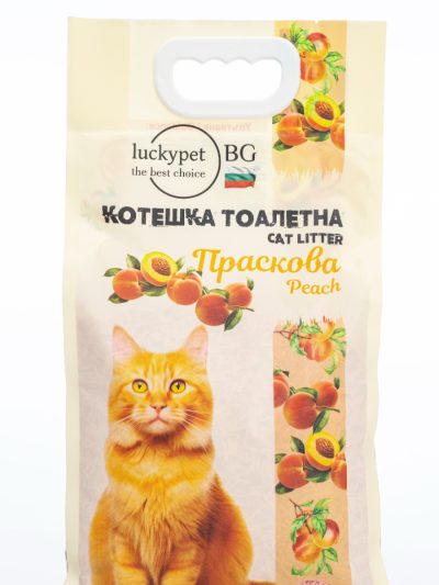 LuckyPet биоразградима котешка тоалетна с праскова, 6 л