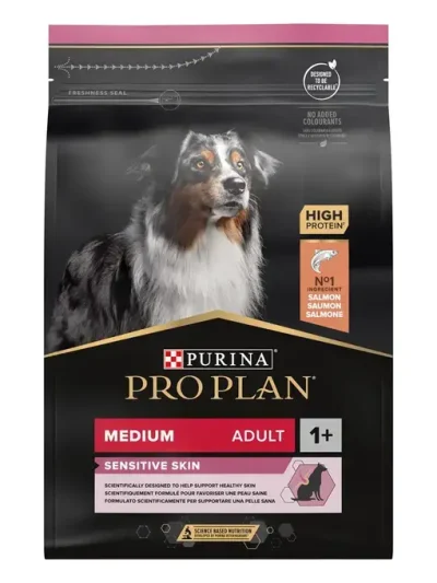 Pro Plan Medium Adult Sensitive Skin със сьомга, 14 кг